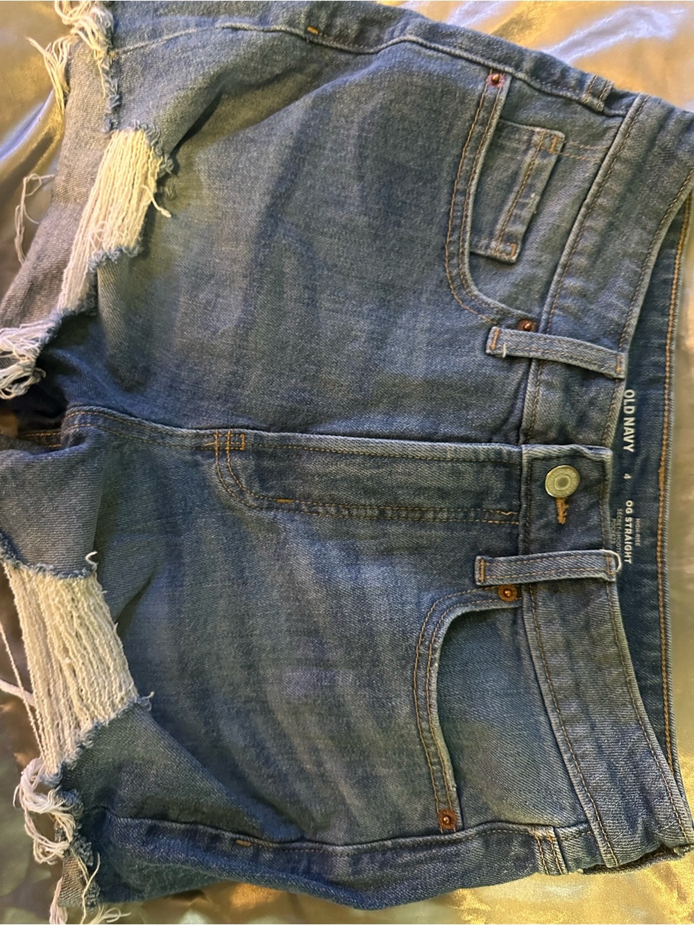 Old Navy Women's Medium Blue Distressed Denim Shorts